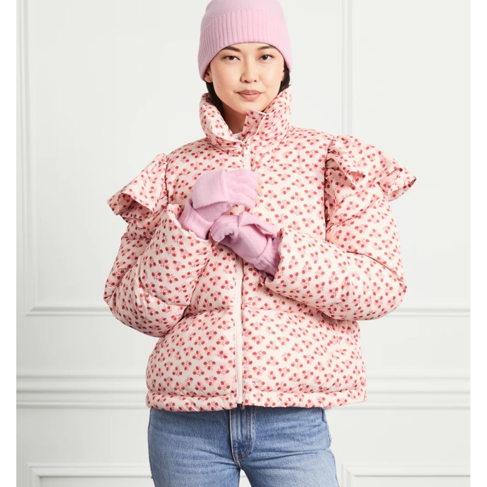 The Violet Ruffle Sleeve Puffer Jacket